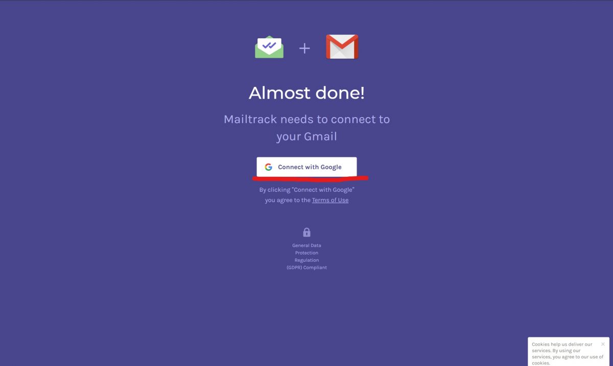 MailtrackのGoogleアカウントへの登録
