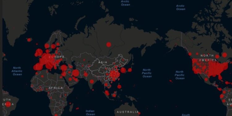 世界のコロナウイルス感染状況を確認できるサイト「Coronavirus COVID-19 (2019-nCoV)」